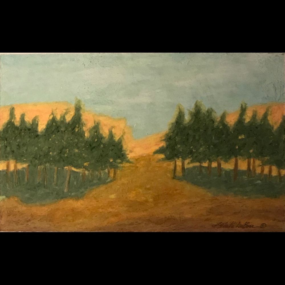 Forest Divide, Oil Pastel